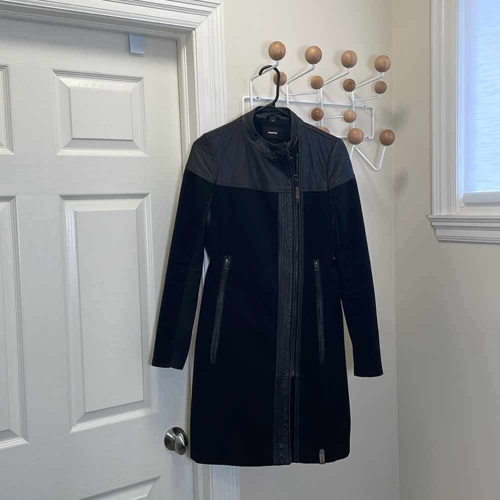 Rudsak -  Asymmetrical Zip Up Leather Jacket - Black - M